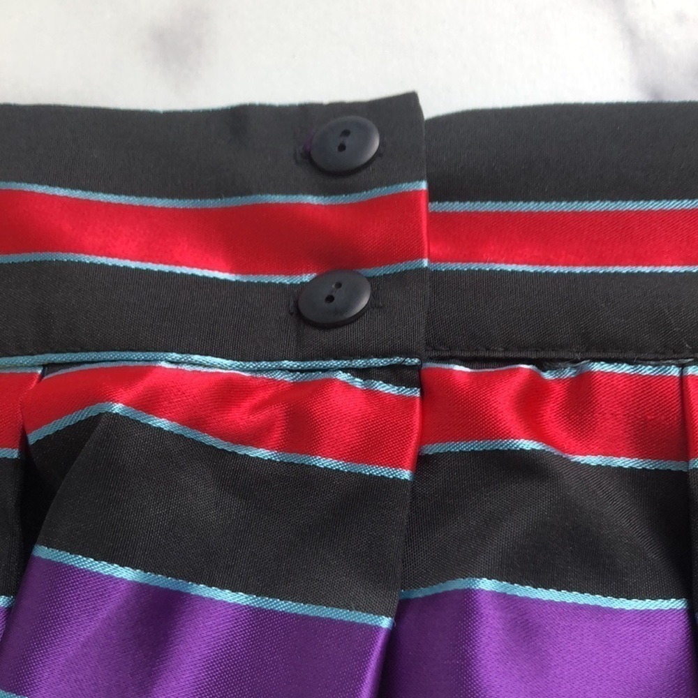 Vintage Striped Rainbow Mini Skirt Fits XS Bought In Italy 1980s - Picture 6 of 8